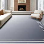 Silver Art Deco Border Frame Rug
