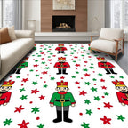 Red Green Festive Soldier Stars Rug