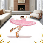 Pink Ballerina Lace Trim Swirls Rug