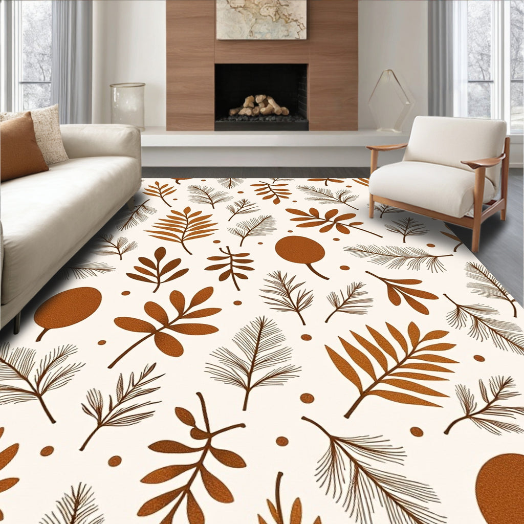Earthy Autumn Leaf Scatter Rug