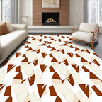 Rust Geometric Abstract Collage Rug