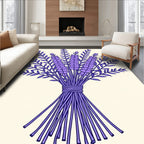 Charming Lavender Bouquet Floral Accents Rug