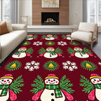 Christmas Snowman Snowflake Holiday Rug