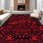 Crimson Koi Fish Oceanic Border Rug