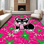 Bold Pink Floral Dog Scarf Rug