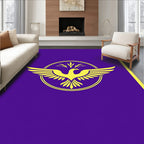 Golden Eagle Purple Circular Emblem Rug