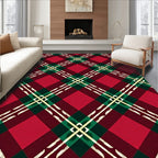 Classic Red Green Tartan Plaid Rug