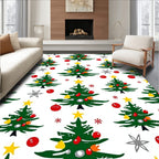 Festive Evergreen Christmas Tree Garland Rug