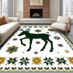 Elegant Buck Snowflakes Border Rug
