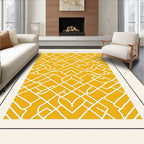 Citrus Yellow Geometric Lattice Rug