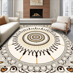 Ornate Golden Sunburst Medallion Rug