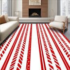 Bold Red Striped Dot Garland Rug