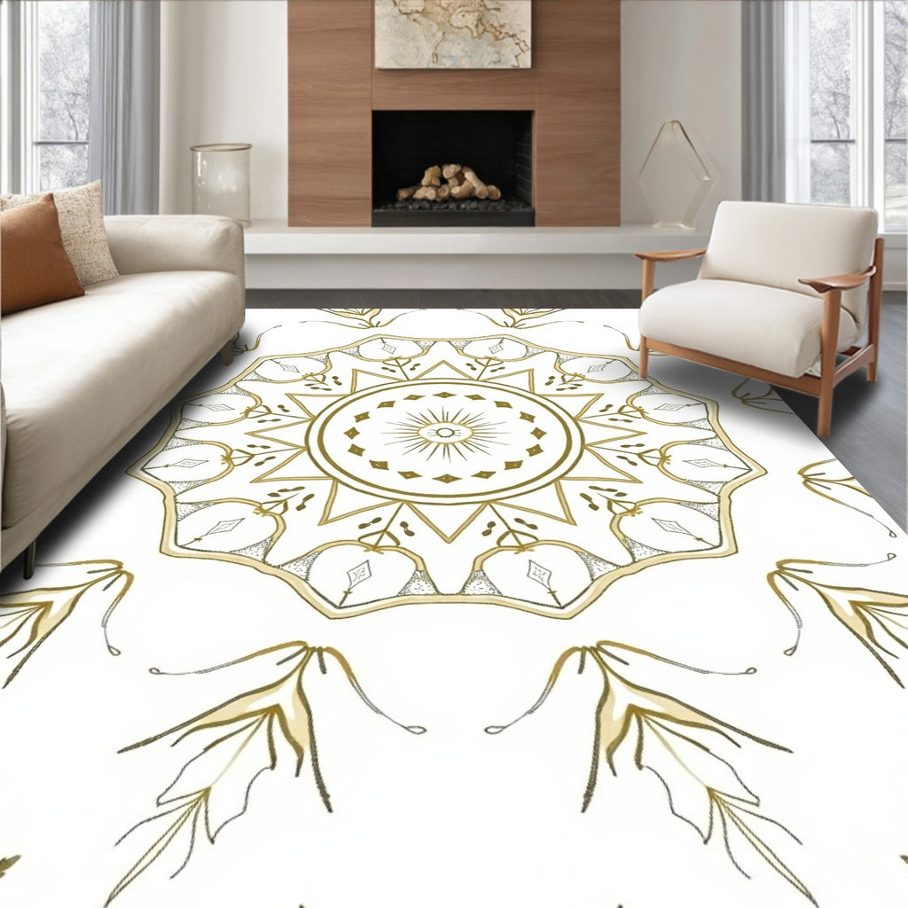 Gold Sun Eye Mandala Rug