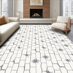 Organic Gray Bamboo Garden Silhouette Rug