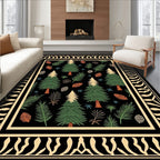 Woodland Forest Pine Cone Trees Rug