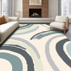 Coastal Blue Arc Brushstrokes Rug