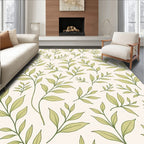 Pale Green Leafy Vine Repeating Rug