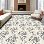 Monochromatic Sketchy Octopus Repeating Arrangement Rug