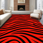 Bold Red Black Zebra Stripe Rug