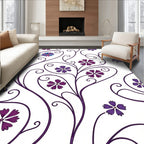 Violet Floral Swirl Vine Rug