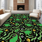 Green Dinosaur Jungle Garden Rug