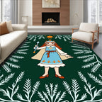 Enchanted Forest Princess Crowned Queen Rug