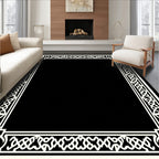 Cream Celtic Knot Scroll Border Rug