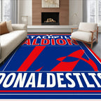 Bold Red Abstract Lines Rug