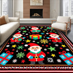 Cute Santa Gifts Stars Snowflakes Rug