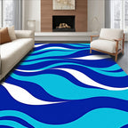 Deep Blue Ocean Wave Rug