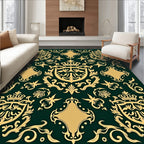 Emerald Gold Royal Crest Flourish Rug