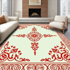 Crimson Filigree Floral Medallion Rug