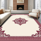 Rich Burgundy Ornate Scrollwork Centerpiece Rug