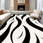 Bold Black Zebra Stripe Rug