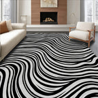 Monochromatic Wavy Line Abstract Rug