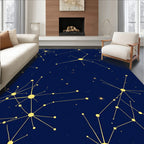 Golden Starlike Constellations on Deep Blue Rug
