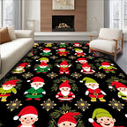 Festive Gnome Christmas Folk Art Rug