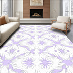 Delicate Lavender Floral Symmetry Rug