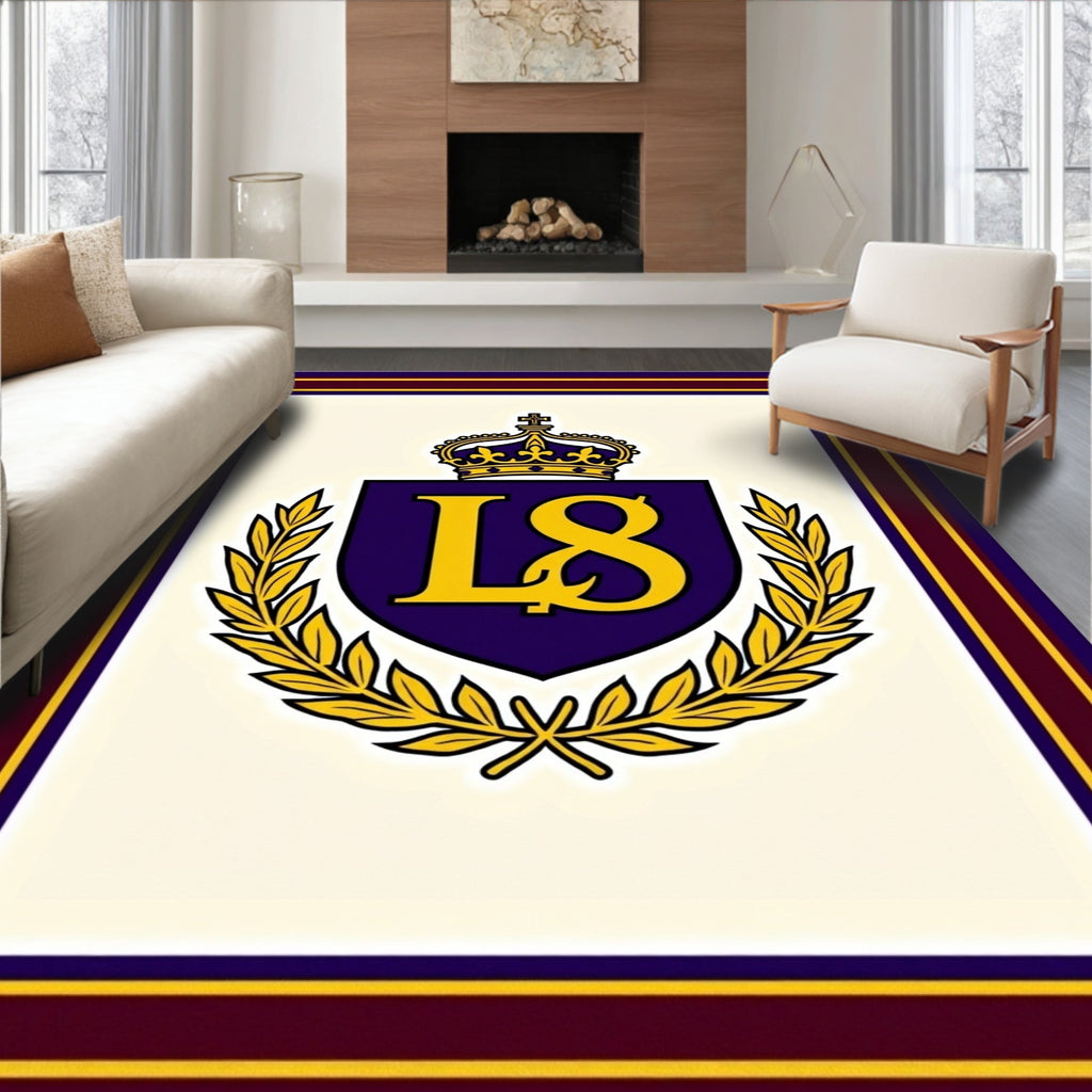 Royal Crest Emblem Laurel Wreath Rug