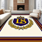 Royal Crest Emblem Laurel Wreath Rug