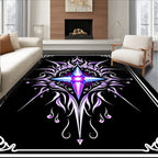 Radiant Purple Starburst Mandala Rug