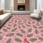 Pink Evergreen Berry Swirl Rug