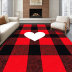 Gingham Red Heart Rug