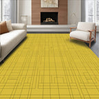 Golden Yellow Geometric Circuit Rug