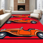 Orange Vintage Roadster Trio Rug