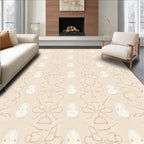 Cream and Gold Rococo Floral Rug
