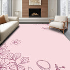Delicate Pink Floral Scatter Rug