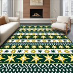 Green Gold Starburst Stripe Rug