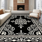 Monochromatic Scrollwork Mandalas Rug