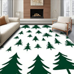 Forest Green Pine Tree Scatter Rug